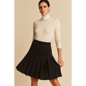 Vintage 90s Y2K St. John Basics Black Pleated Knit Skirt‎ Size 6 Made in USA